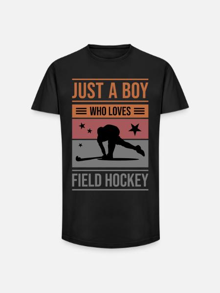 Feldhockey Just a Boy - Long Fit Männer T-Shirt - Schwarz