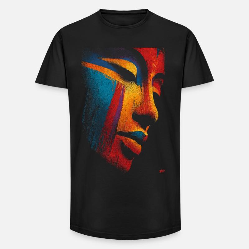 Buddha's Face - Long Fit Men's T-Shirt - black