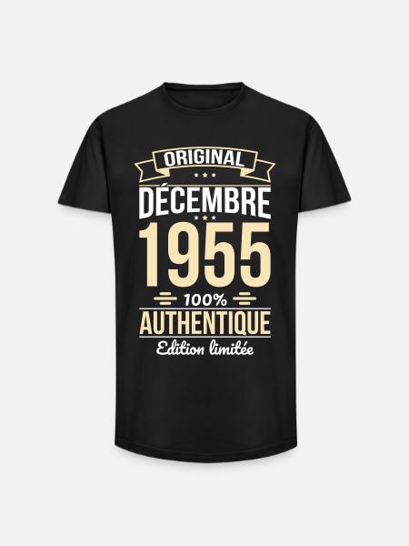 70th Anniversary - Original - December 1955 - Long Fit Men's T-Shirt - black