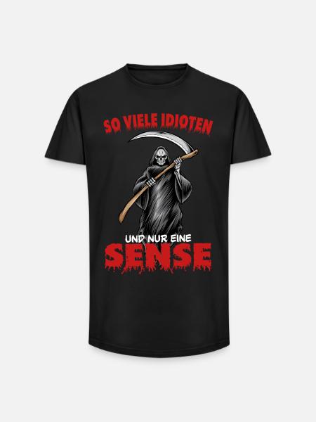 Tellement d’idiots et une seule faux - T-shirt coupe longue homme - noir