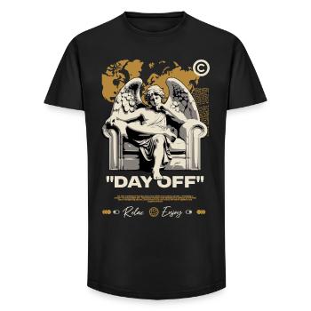 Tag frei Engel auf dem Thron - Long Fit Männer T-Shirt - Schwarz - Vorne - AI Model Male 185 light (185cm)
