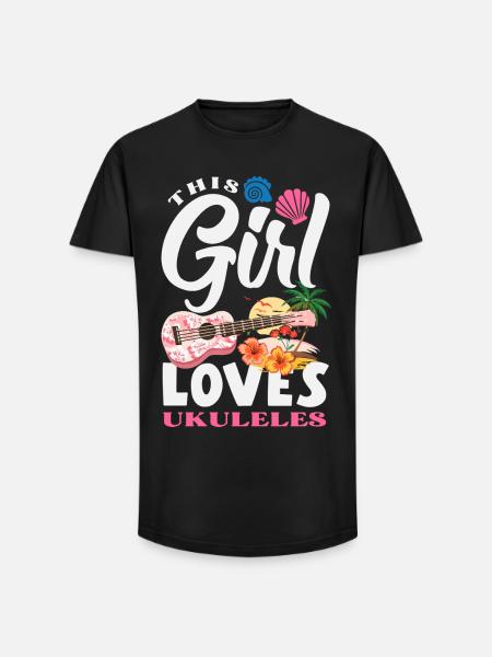 Funny Ukulele Designs and Sayings - Long Fit Men's T-Shirt - black