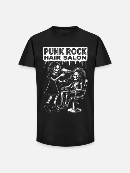 Punk Rock Skelette Haarstyling - Long Fit Männer T-Shirt - Schwarz