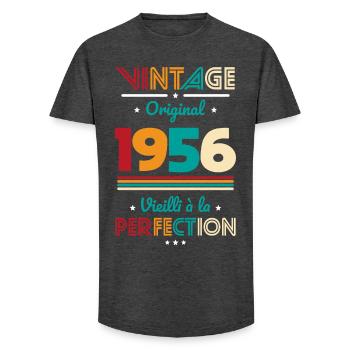 1956 – Jahrgang – Perfekt gereift - Long Fit Männer T-Shirt - Anthrazit - Vorne - AI Model Male 185 light (185cm)