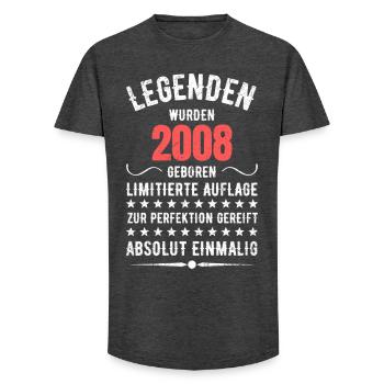 Édition Limitée 2007 18ème Cadeau d’Anniversaire - T-shirt coupe longue homme - charbon - Devant - AI Model Male 185 light (185cm)