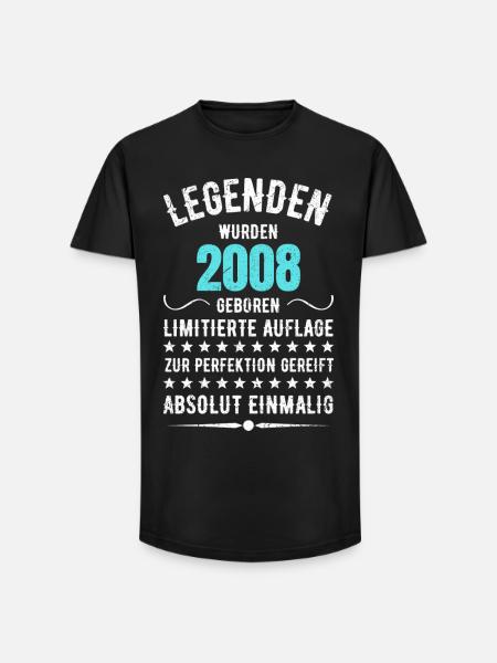 Limited Edition 2007 18th Birthday Gift - Long Fit Men's T-Shirt - black