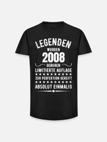Limited Edition 2007 18th Birthday Gift - Long Fit Men's T-Shirt - black
