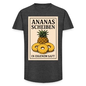 Costume d’ananas Carnaval de fruits en conserve Carnaval - T-shirt coupe longue homme - charbon - Devant - AI Model Male 185 light (185cm)