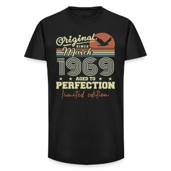 Birthday March 1969 - Long Fit Men's T-Shirt - black - Front - AI Model Male 185 light (185cm)