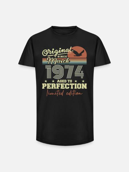 Anniversaire Mars 1974 - T-shirt coupe longue homme - noir