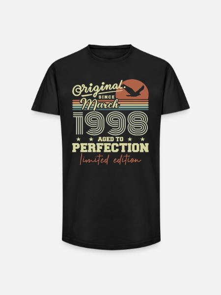 Birthday March 1998 - Long Fit Men's T-Shirt - black