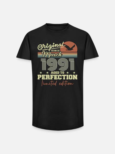 Birthday March 1991 - Long Fit Men's T-Shirt - black