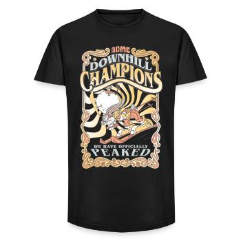 Looney Tunes Bugs Bunny Downhill Champions Ski - Long Fit Männer T-Shirt - Schwarz - Vorne - AI Model Male 185 light (185cm)