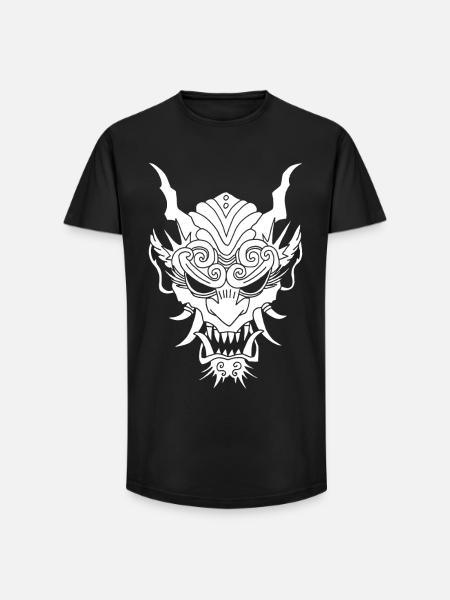 white gothic demon - Long Fit Men's T-Shirt - black