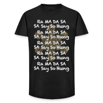 Mantra of Healing - Long Fit Men's T-Shirt - black - Front - AI Model Male 185 light (185cm)