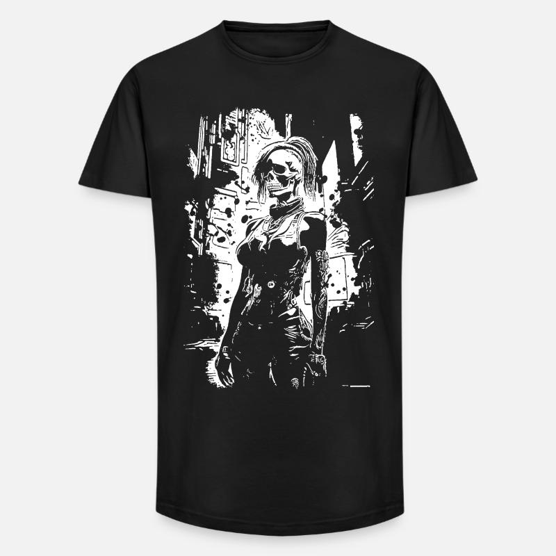 Skull Face Urbanheld - Long Fit Männer T-Shirt - Schwarz