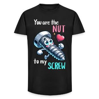 Funny Screwing Nut Pair Design - Long Fit Men's T-Shirt - black - Front - AI Model Male 185 light (185cm)