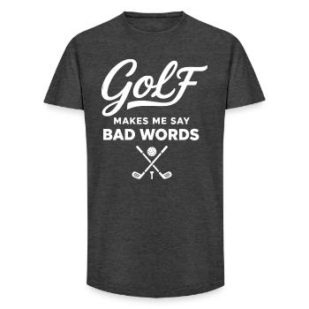 Golf und Schimpfwörter: Der Humor des Golfers - Long Fit Männer T-Shirt - Anthrazit - Vorne - AI Model Male 185 light (185cm)