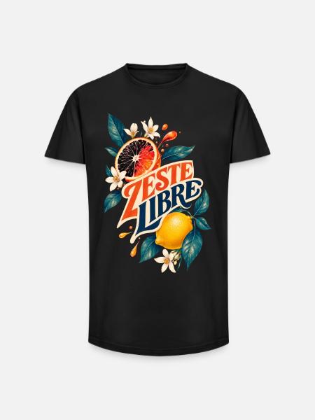 Zeste Libre Citrus Florilège - T-shirt coupe longue homme - noir
