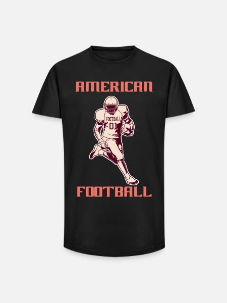 American football - Long Fit Men's T-Shirt - black