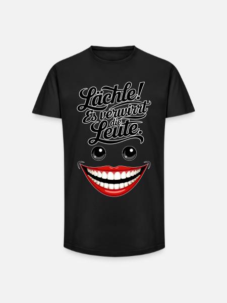 Always smiling - Long Fit Men's T-Shirt - black