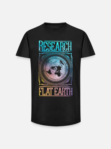 Research Flat Earth - Long Fit Men's T-Shirt - black