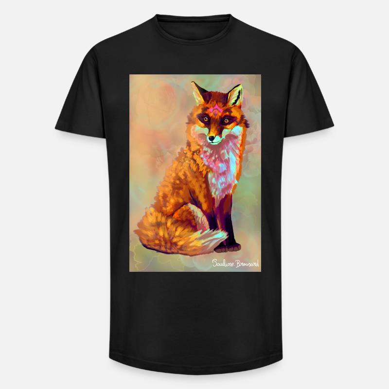 Fuchs Poster - Long Fit Männer T-Shirt - Schwarz