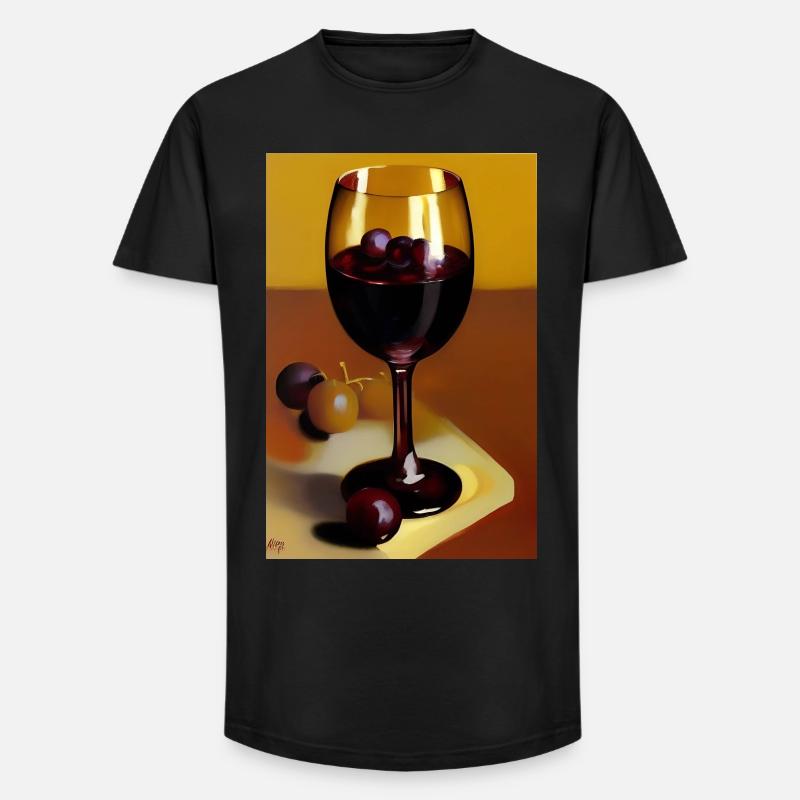 Wein Trinker - Long Fit Männer T-Shirt - Schwarz