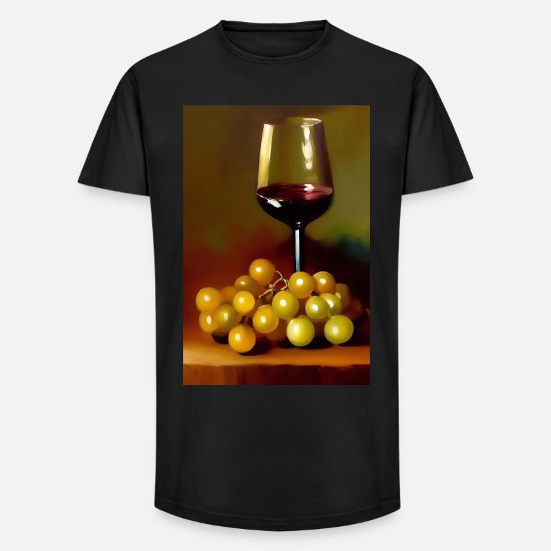 Wein Trinker - Long Fit Männer T-Shirt - Schwarz