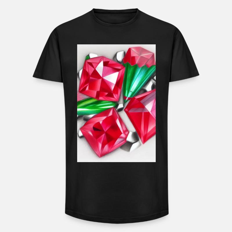 Edelsteine - Long Fit Männer T-Shirt - Schwarz