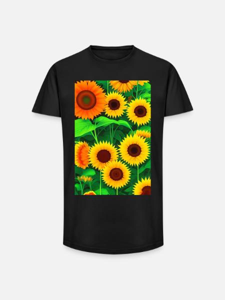 Sunflowers - Long Fit Men's T-Shirt - black