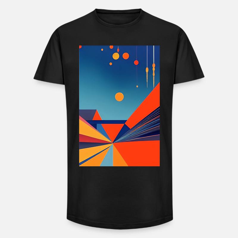 Abstrakte Kunst - Long Fit Männer T-Shirt - Schwarz