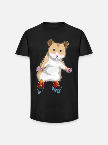 Hamster Inline skating Inline skates - Long Fit Men's T-Shirt - black