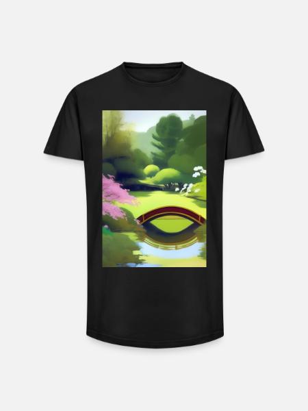 Chinese Zen Garden - Long Fit Men's T-Shirt - black
