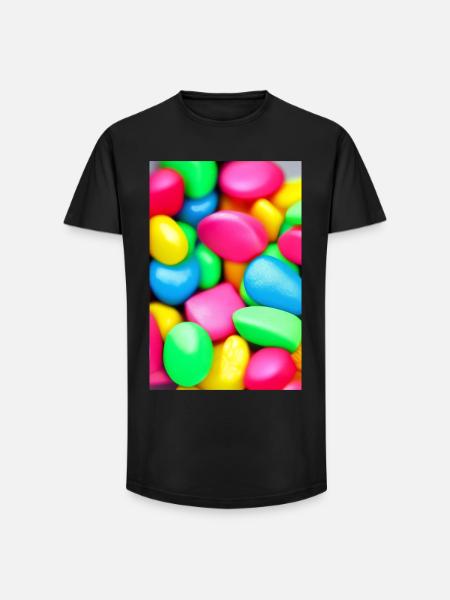 Bunte Bonbons - Long Fit Männer T-Shirt - Schwarz