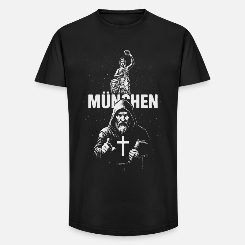 Mönch von München - Long Fit Männer T-Shirt - Schwarz