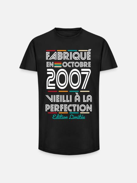 18th Birthday - Made in October 2007 - Long Fit Men's T-Shirt - black