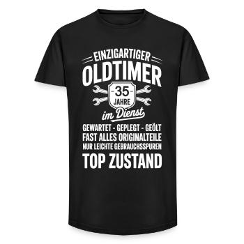 35th anniversary of service - years in service to the classic car - Long Fit Men's T-Shirt - black - Front - AI Model Male 185 light (185cm)