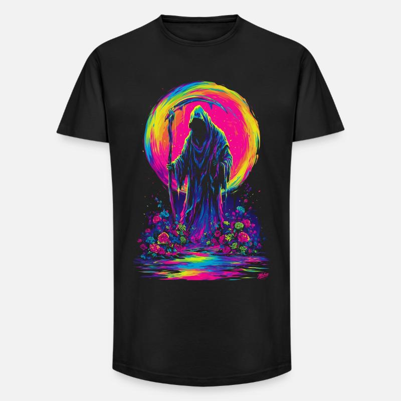 Neon-Sensenmann - Long Fit Männer T-Shirt - Schwarz