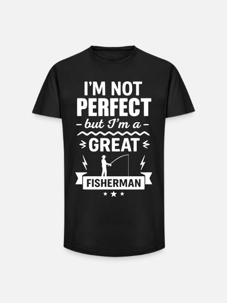 Super Fisherman Nature Lover - Long Fit Men's T-Shirt - black