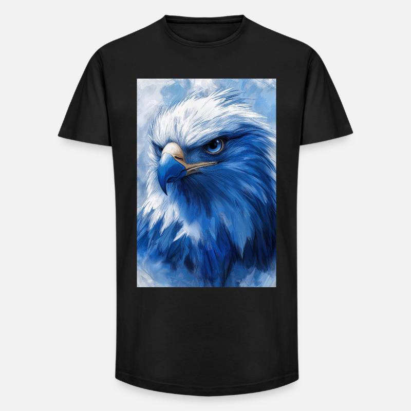 Illustration eines Adlers - Long Fit Männer T-Shirt - Schwarz