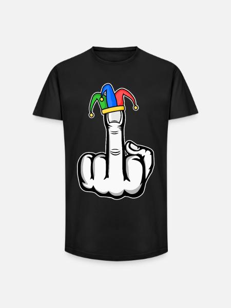 Mittelfinger Stingerfinger Karneval - Long Fit Männer T-Shirt - Schwarz