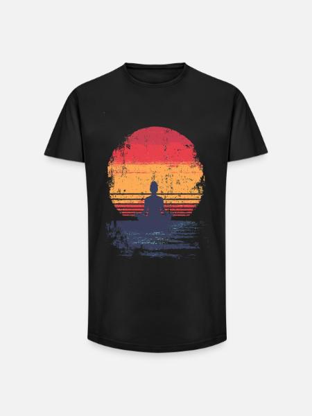 Sunset Meditation - Long Fit Men's T-Shirt - black