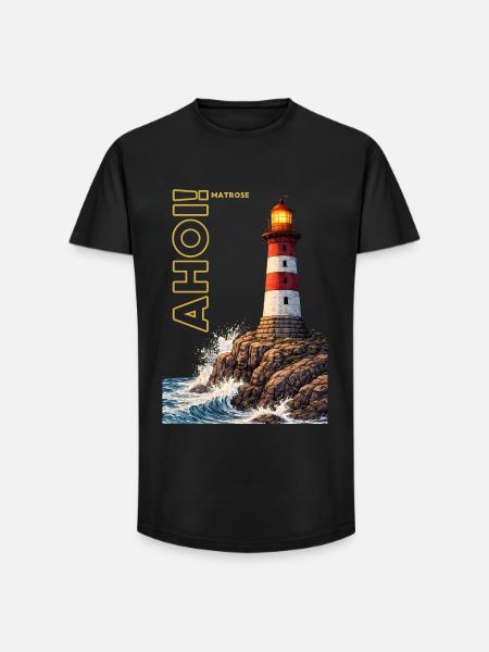 AHOI! Sailor - Long Fit Men's T-Shirt - black
