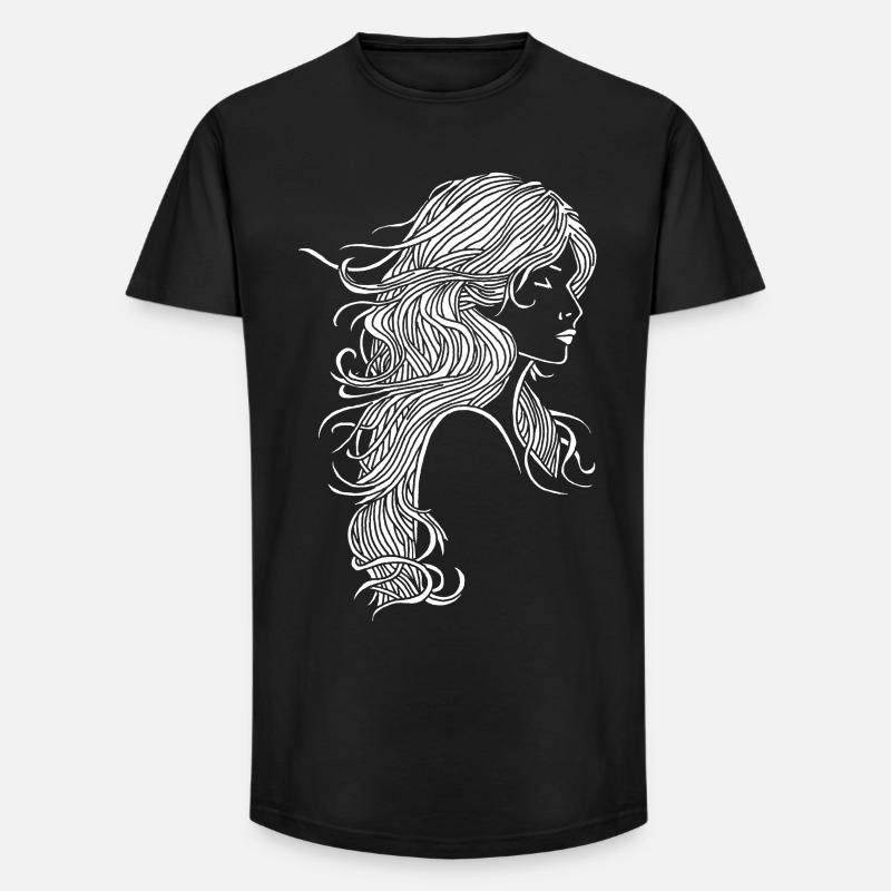 Weißhaariges Mädchen - Long Fit Männer T-Shirt - Schwarz