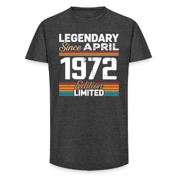 Cadeau Anniversaire Avril 1972 Rétro Avril 1972 - T-shirt coupe longue homme - charbon - Devant - AI Model Male 185 light (185cm)