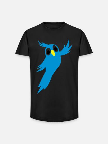 perroquet - T-shirt coupe longue homme - noir