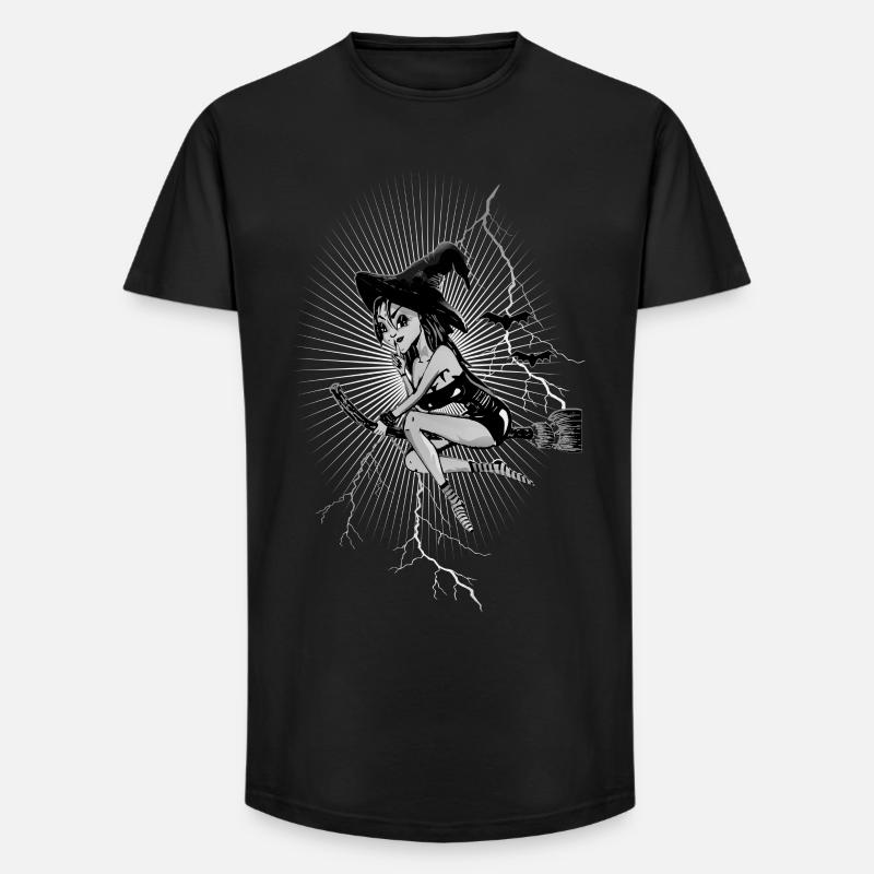 Hexe lightnbw - Long Fit Männer T-Shirt - Schwarz