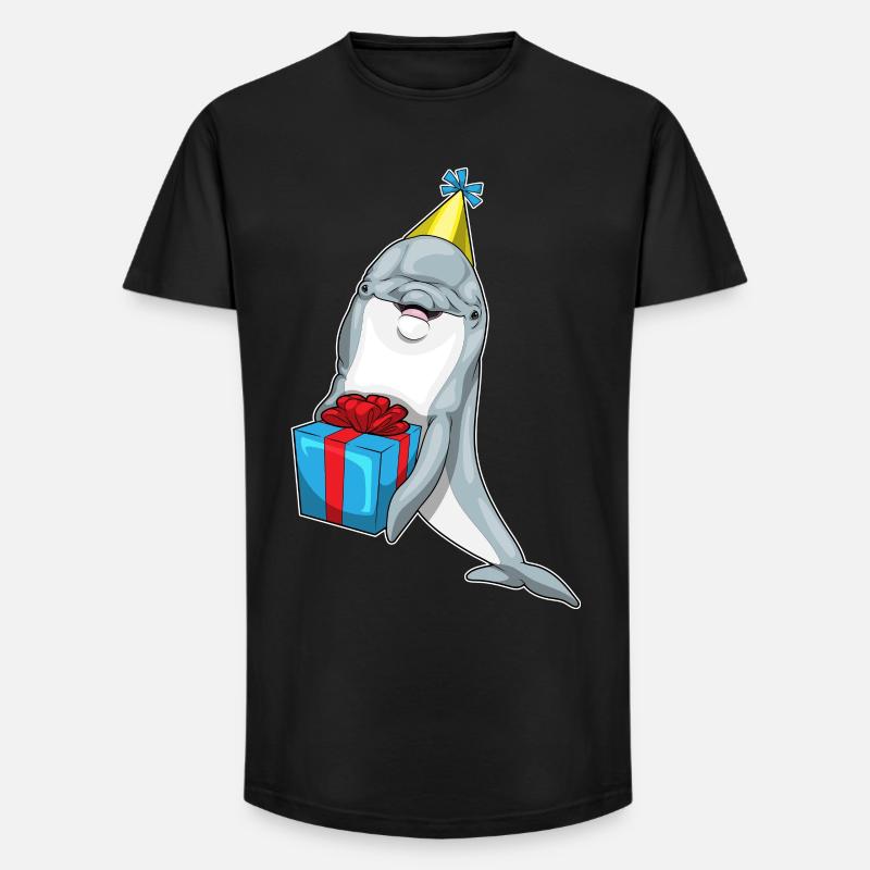 Dolphin Birthday Package - Long Fit Men's T-Shirt - black