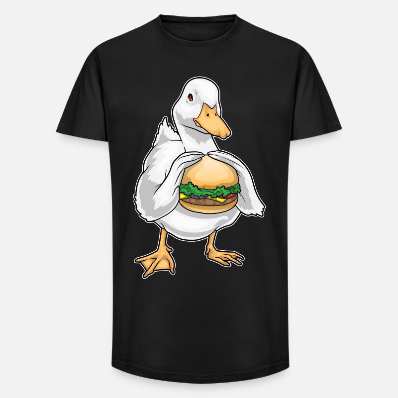 Ente Cheeseburger - Long Fit Männer T-Shirt - Schwarz